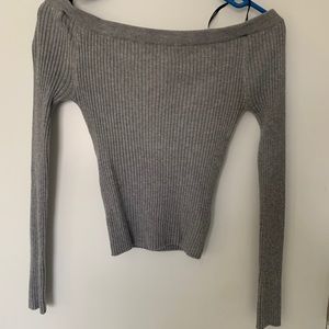 Gray off the shoulder sweater